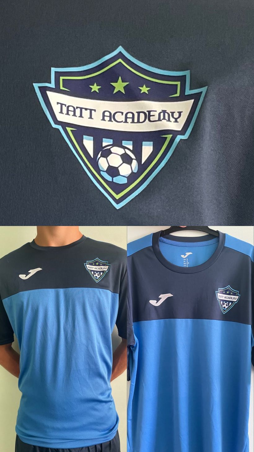 TATT Academy football kit with club crest